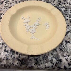 Cream Floral Decorative Plate